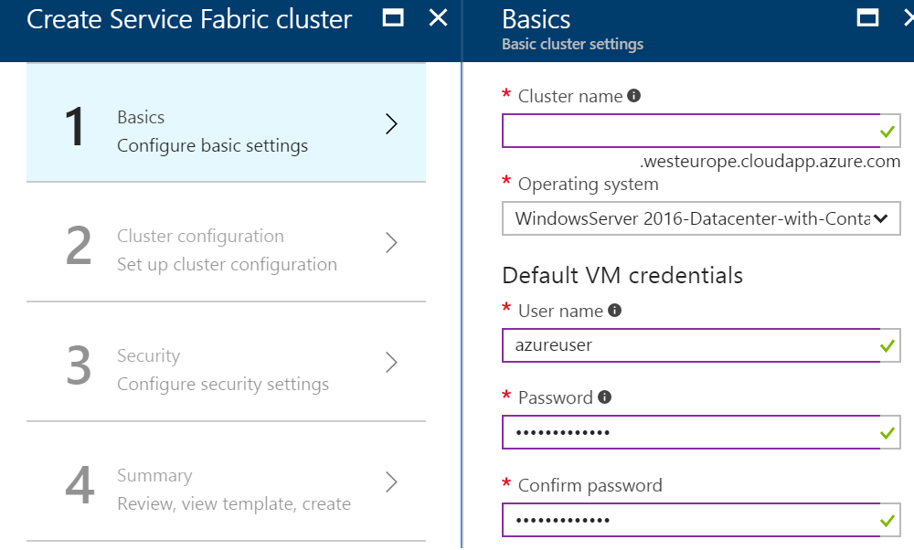 Step 1 Create Service Fabric Cluster