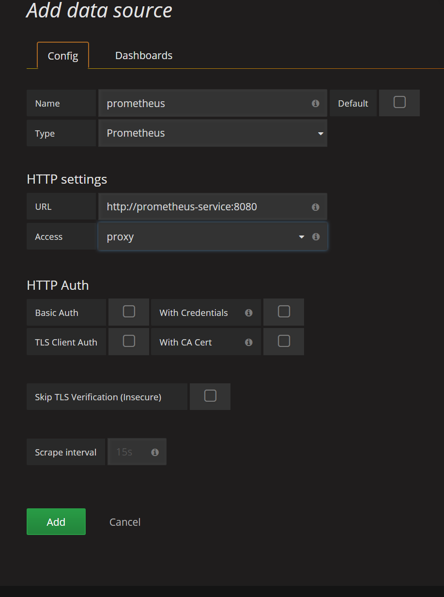 Grafana datasource
